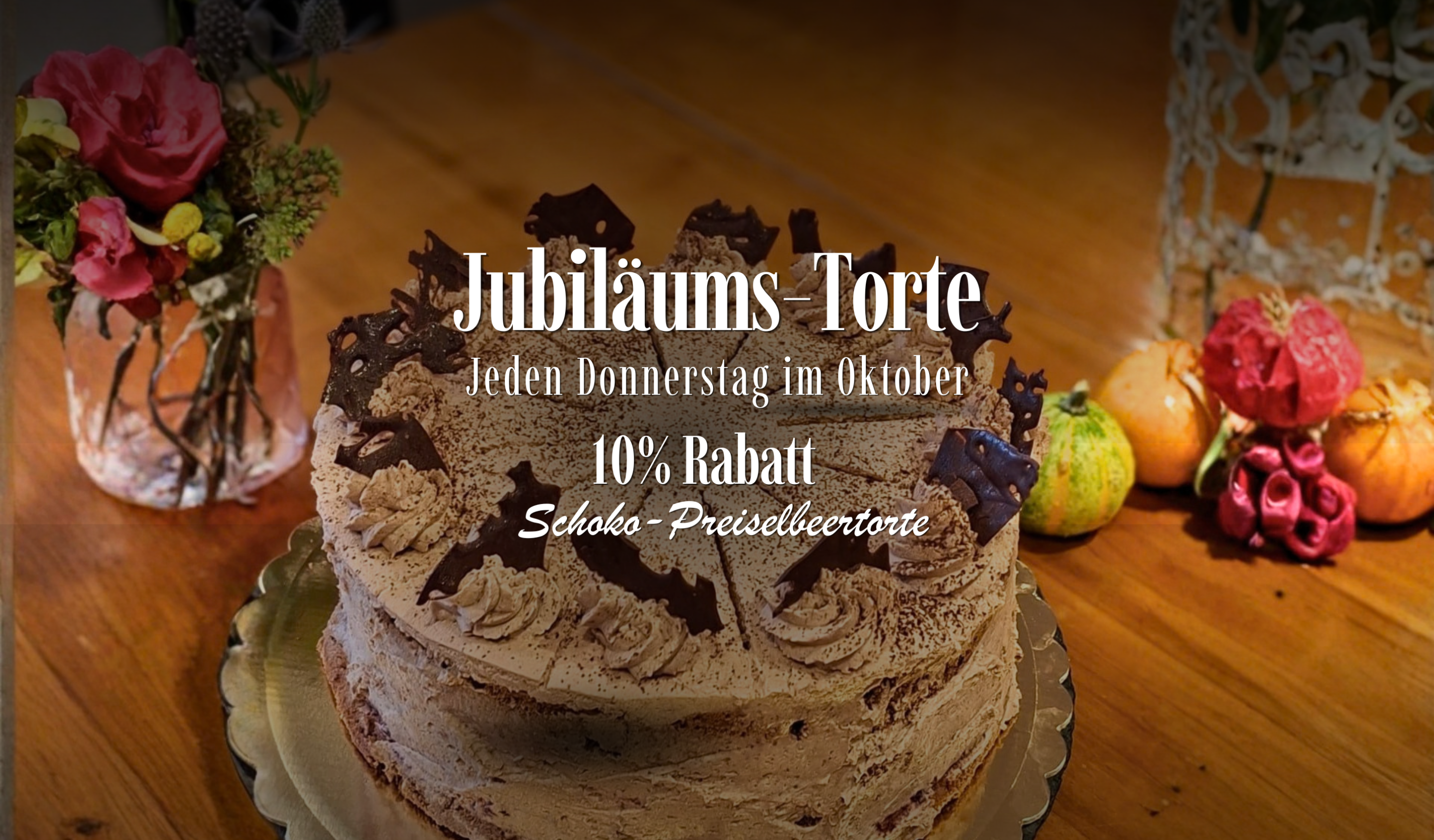 Schoko-Preiselbeer-Torte zum Café-Jubiläum